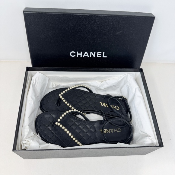 Chanel Pearl Strap Sandals - Picture 1 of 8
